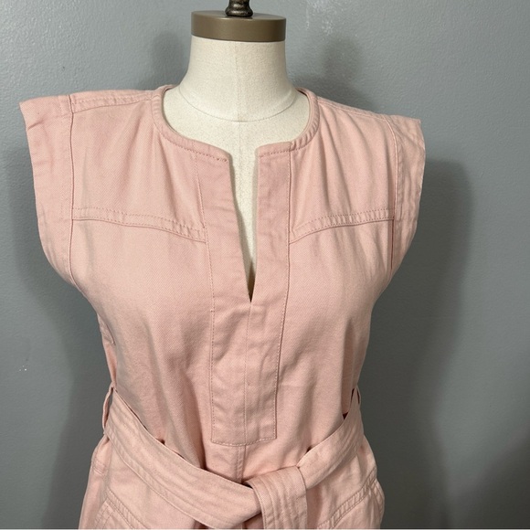 BANANA REPUBLIC Utility Summer Belted Dress 100% Cotton in Pink Size XS - Picture 4 of 10